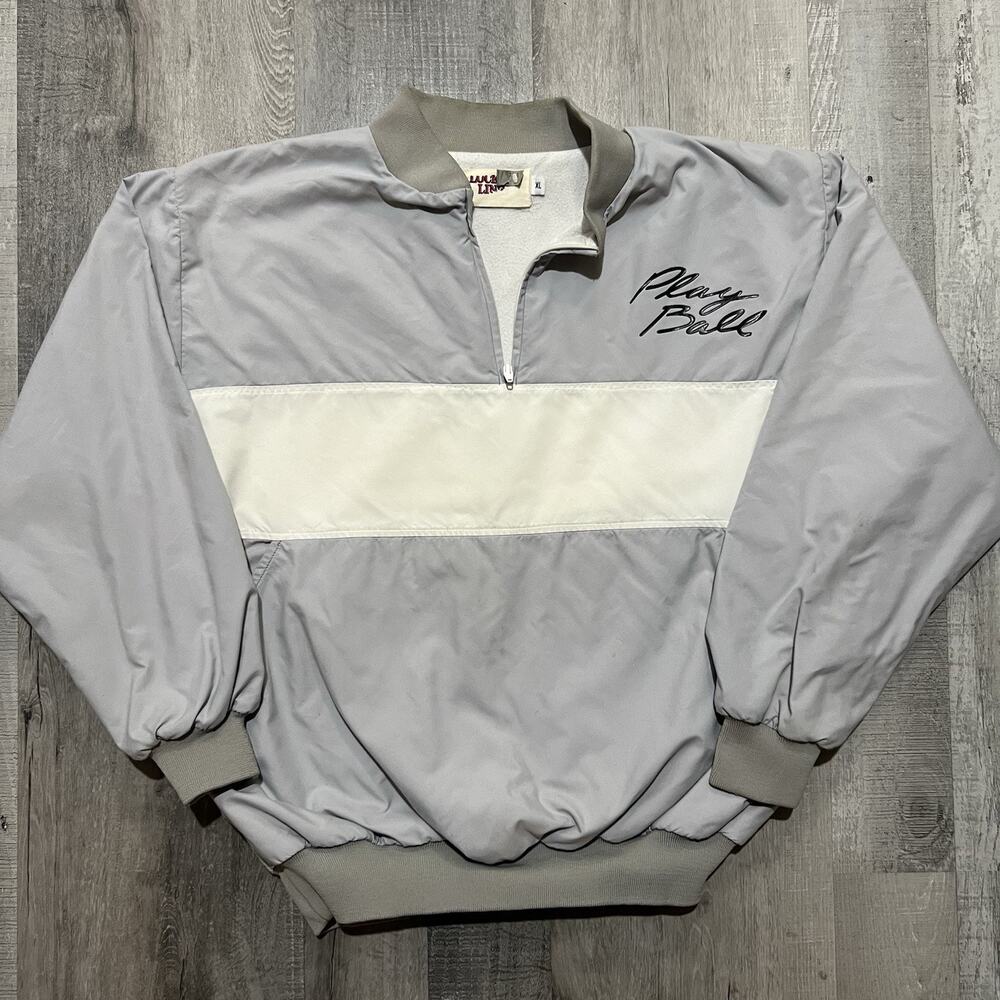 VTG "Play Ball" Colorado Baseball Bomber Jacket Rockies Fleece Lined Pull Over